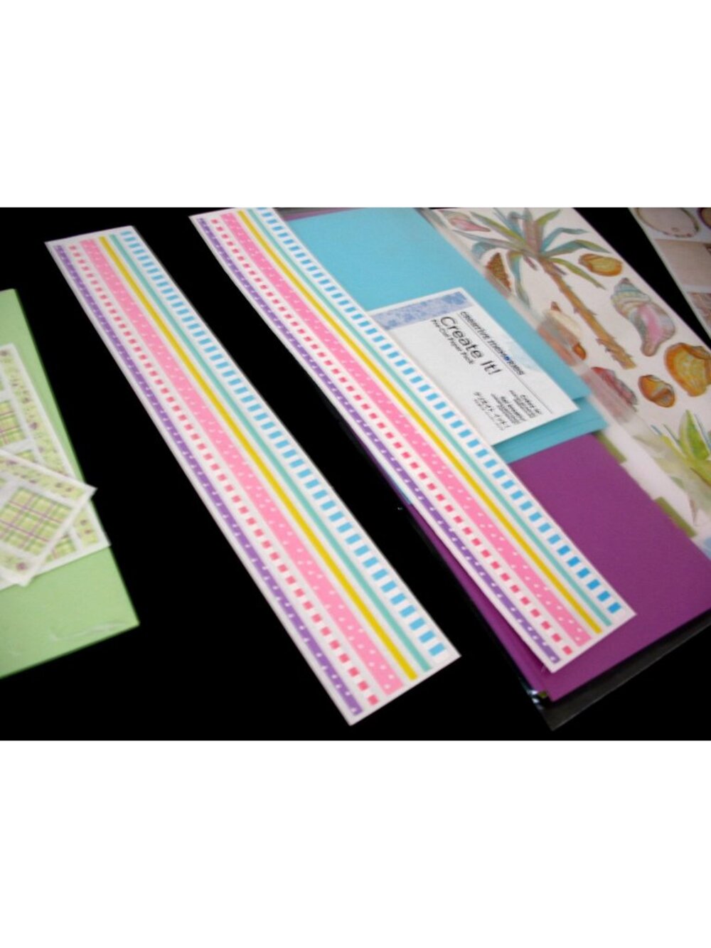 Lot  Create it pre-cut Paper Pack,  Flower bud Gr Lengths, Tropical stickers,  +